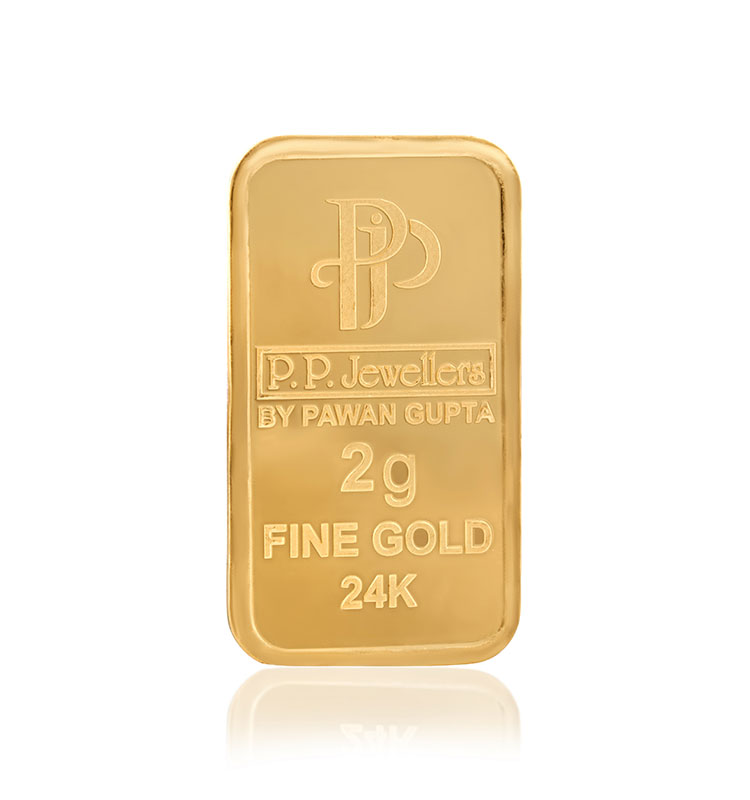 Best Seller 2 gm Bar P.P JEWELLERS BY PAWAN GUPTA FINE GOLD 24K