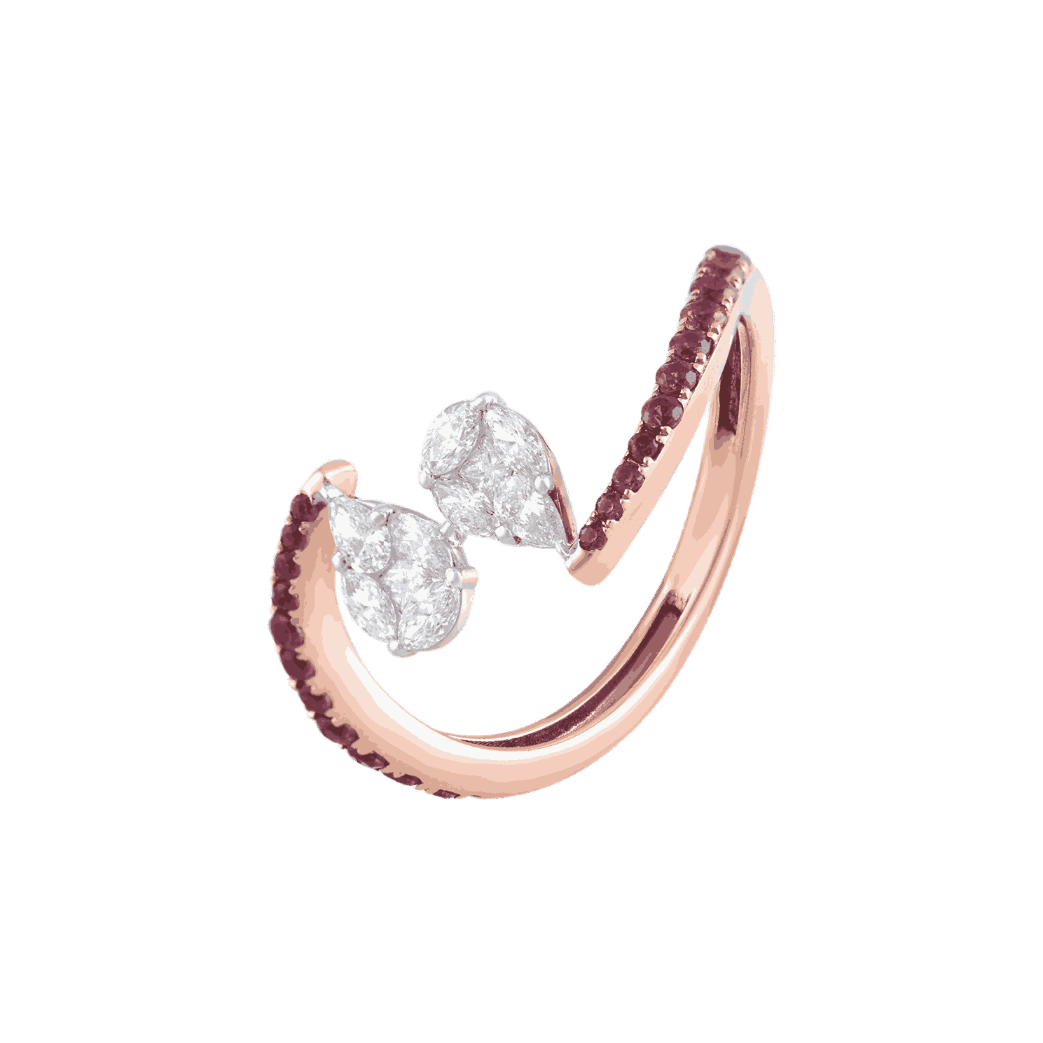 Blush Embrace Diamond & Ruby Open Ring